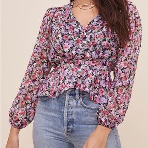 ASTR the label wrap floral print top